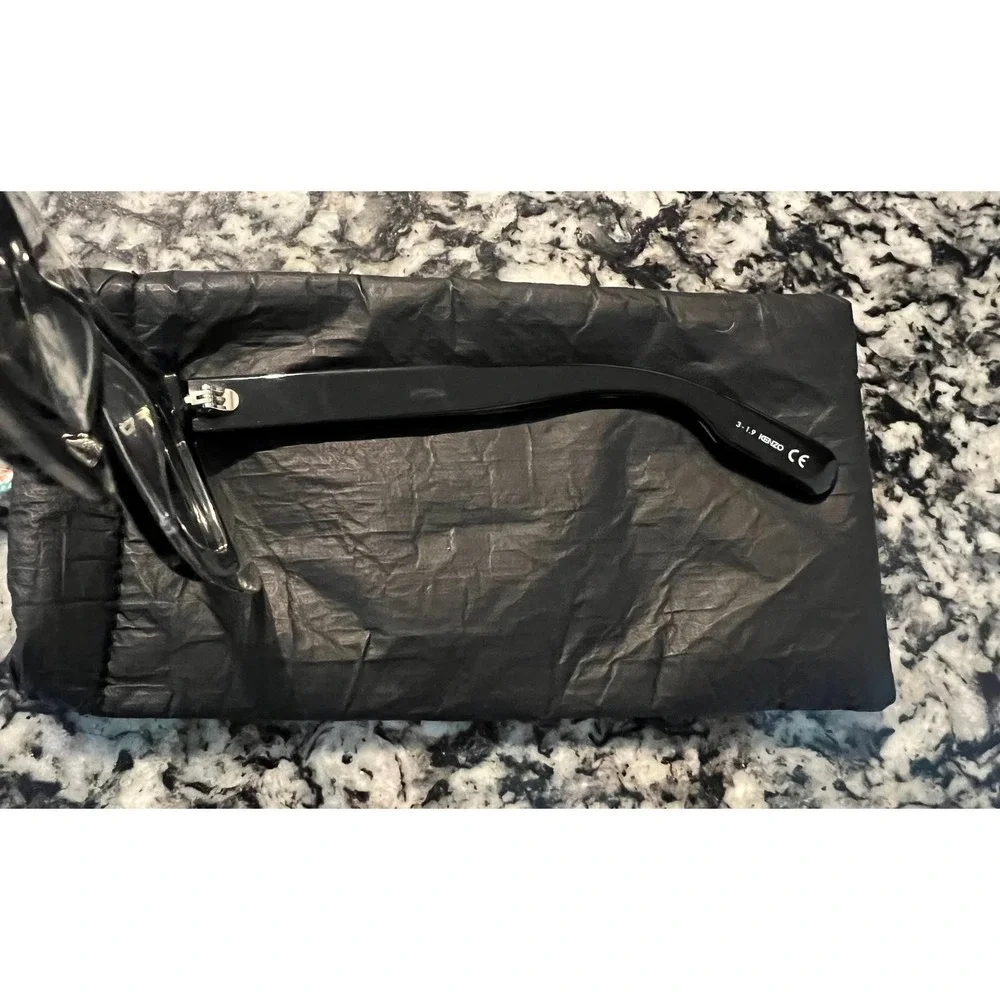Kenzo Paris Rectangular Sunglasses Black Clear Silver Mirror KZ40024I 01C 53mm